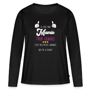 Super Oma Zu Genial Mama Oma Liebe - Frauen Premium Bio Langarmshirt - Schwarz - Vorne - Julia (174cm)