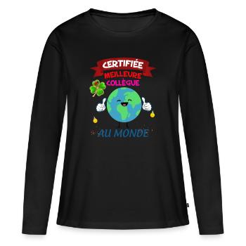 Work Colleague Woman Departure Birthday Party - Women's Premium Organic Long Sleeve Shirt - black - Front - Julia (174cm)