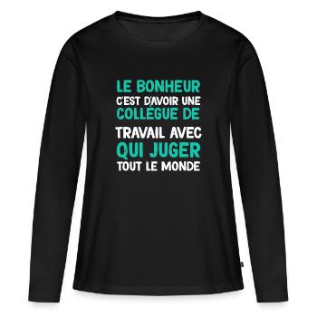 Humor Kollegin Von Travai Frauen, Die Urteilen - Frauen Premium Bio Langarmshirt - Schwarz - Vorne - Julia (174cm)