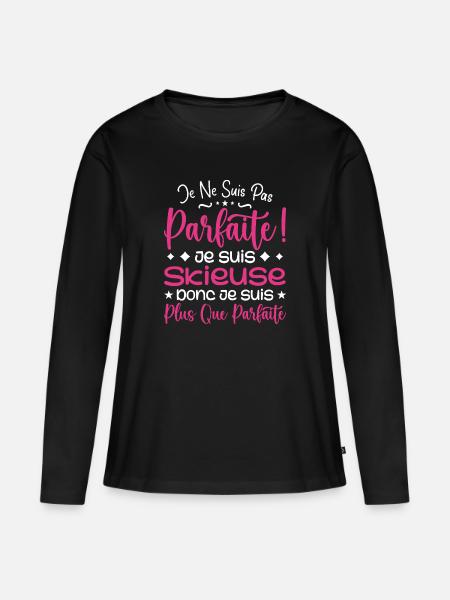 Une Skieuse plus que parfaite, métier de rêve - Premium økologisk langærmet T-shirt til kvinder - sort