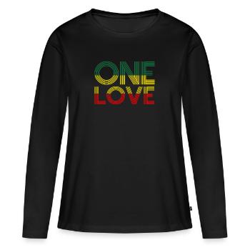 one love - Frauen Premium Bio Langarmshirt - Schwarz - Vorne - Julia (174cm)