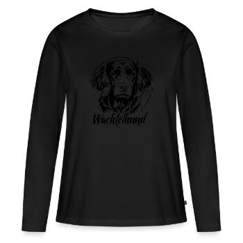 CHIEN DE GARDE Portrait Chien de chasse Chiens de chasse Wilsigns - T-shirt manches longues Premium bio Femme - noir - Devant - Julia (174cm)
