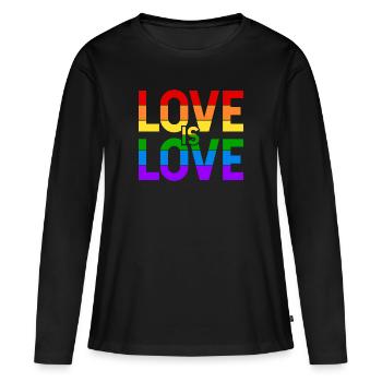 Love is Love - Frauen Premium Bio Langarmshirt - Schwarz - Vorne - Julia (174cm)