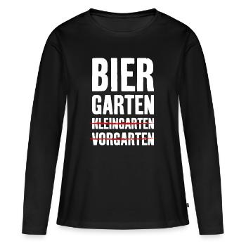 BIERGARTEN KLEINGARTEN GARTEN BIER - Frauen Premium Bio Langarmshirt - Schwarz - Vorne - Julia (174cm)