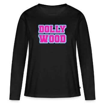 DOLLYWOOD - HOLLYWOOD - AMERIQUE - ÉTATS-UNIS - T-shirt manches longues Premium bio Femme - noir - Devant - Julia (174cm)