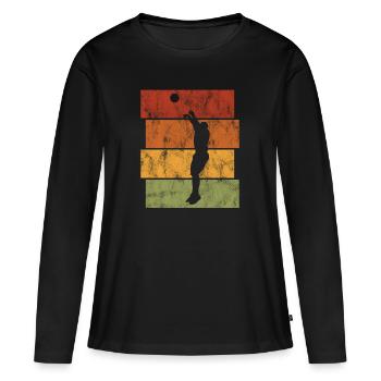 Basket basket basketteur basketteur - T-shirt manches longues Premium bio Femme - noir - Devant - Julia (174cm)