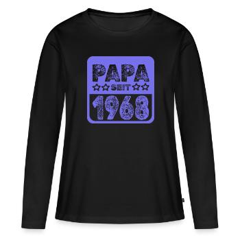 seit 1968 - Frauen Premium Bio Langarmshirt - Schwarz - Vorne - Julia (174cm)