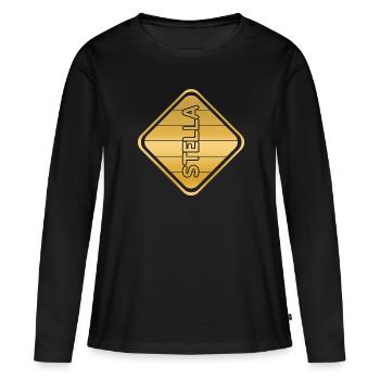 Cadeau pour Stella - T-shirt manches longues Premium bio Femme - noir - Devant - Julia (174cm)