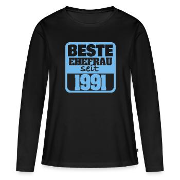 Ehe 1991 - Frauen Premium Bio Langarmshirt - Schwarz - Vorne - Julia (174cm)