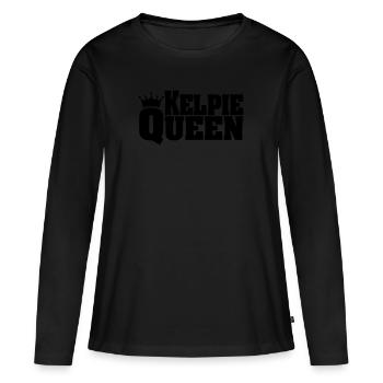 KELPIE QUEEN Australian Kelpie - T-shirt manches longues Premium bio Femme - noir - Devant - Julia (174cm)