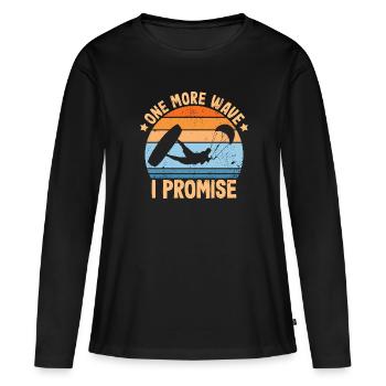 Kitesurfing eine welle noch kitesurfer outfit - Frauen Premium Bio Langarmshirt - Schwarz - Vorne - Julia (174cm)