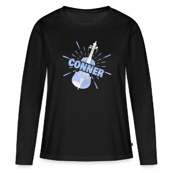 Violon Conner - T-shirt manches longues Premium bio Femme - noir - Devant - Julia (174cm)