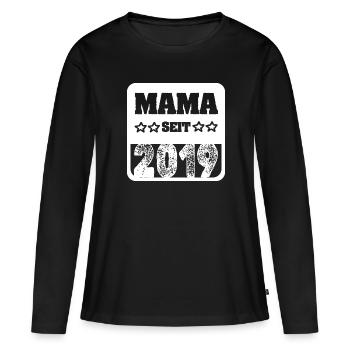 seit 2019 - Frauen Premium Bio Langarmshirt - Schwarz - Vorne - Julia (174cm)