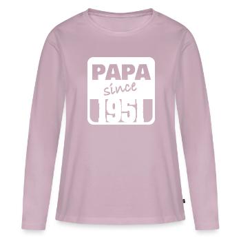 1951 - T-shirt manches longues Premium bio Femme - rose poudré - Devant - Julia (174cm)