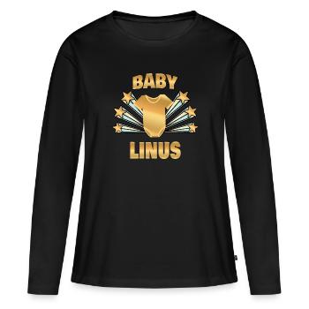 Cadeau pour Linus - T-shirt manches longues Premium bio Femme - noir - Devant - Julia (174cm)
