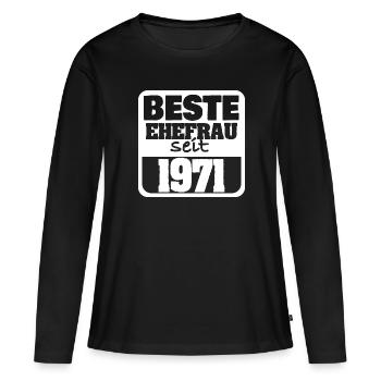 Fiancés en 1971 - T-shirt manches longues Premium bio Femme - noir - Devant - Julia (174cm)