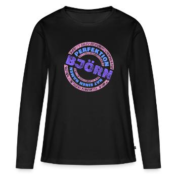 Scott - T-shirt manches longues Premium bio Femme - noir - Devant - Julia (174cm)