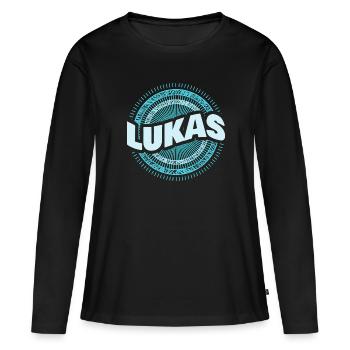 Lukas - Women's Premium Organic Long Sleeve Shirt - black - Front - Julia (174cm)