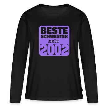 2002 - Women's Premium Organic Long Sleeve Shirt - black - Front - Julia (174cm)