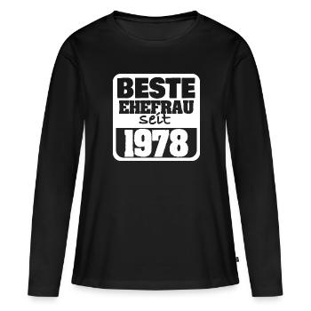 Fiancés en 1978 - T-shirt manches longues Premium bio Femme - noir - Devant - Julia (174cm)