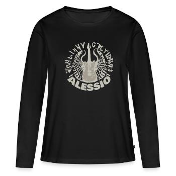 Geschenk für Alessio - Frauen Premium Bio Langarmshirt - Schwarz - Vorne - Julia (174cm)