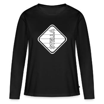 Cadeau pour Stella - T-shirt manches longues Premium bio Femme - noir - Devant - Julia (174cm)