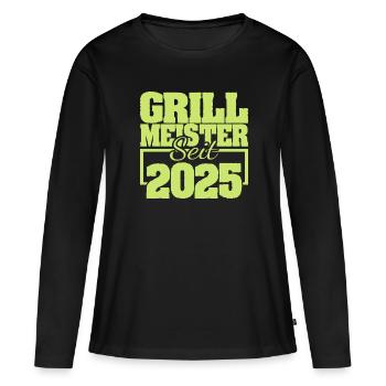 Grillbesteck 2025 - Frauen Premium Bio Langarmshirt - Schwarz - Vorne - Julia (174cm)