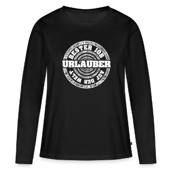Cadeau pour les vacanciers - T-shirt manches longues Premium bio Femme - noir - Devant - Julia (174cm)
