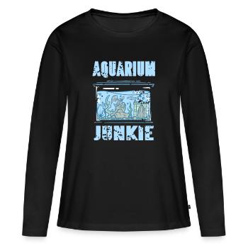 Aquarium Junkie - T-shirt manches longues Premium bio Femme - noir - Devant - Julia (174cm)