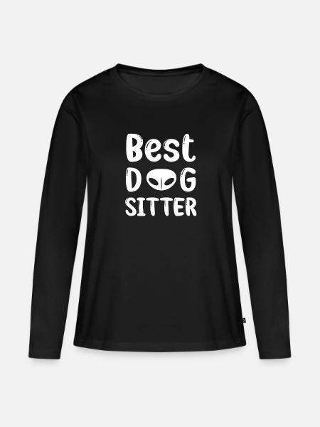 Hunde Sitter , paras koiranhoitajan muotoilu - Premium økologisk langærmet T-shirt til kvinder - sort