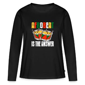 L’afrobeat est la réponse - T-shirt manches longues Premium bio Femme - noir - Devant - Julia (174cm)