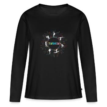 Turnen Sport, Bodenturnen - Frauen Premium Bio Langarmshirt - Schwarz - Vorne - Julia (174cm)