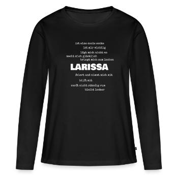 Devise pour Larissa Dictons Dire - T-shirt manches longues Premium bio Femme - noir - Devant - Julia (174cm)