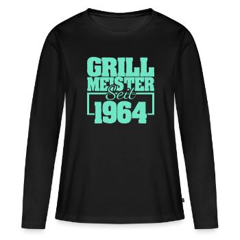 1964 - Frauen Premium Bio Langarmshirt - Schwarz - Vorne - Julia (174cm)