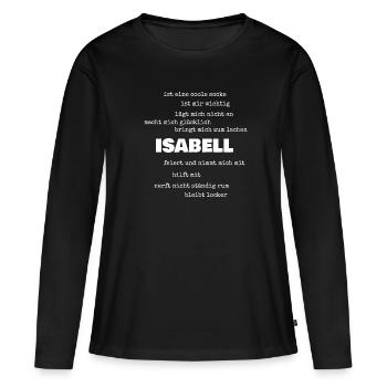 Isabelle - T-shirt manches longues Premium bio Femme - noir - Devant - Julia (174cm)