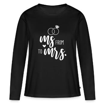 Wedding Bachelorette Party - From Ms. to Mrs. - Women's Premium Organic Long Sleeve Shirt - black - Front - Julia (174cm)