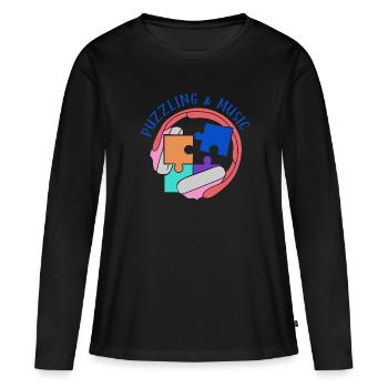 Puzzling and Music Musician Hobby Puzzler - Women's Premium Organic Long Sleeve Shirt - black - Front - Julia (174cm)