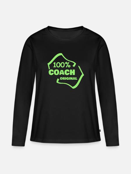 Coach als Beruf - Frauen Premium Bio Langarmshirt - Schwarz