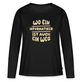 Gift for Computer Scientist - Women's Premium Organic Long Sleeve Shirt - black - Front - Julia (174cm)