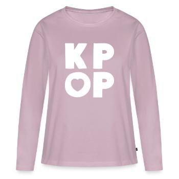 K-Pop Music Love - Women's Premium Organic Long Sleeve Shirt - dusky pink - Front - Julia (174cm)