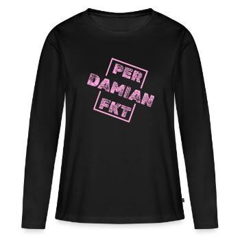 Perfekt Damian - Frauen Premium Bio Langarmshirt - Schwarz - Vorne - Julia (174cm)