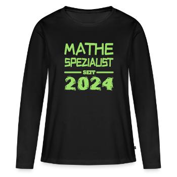 Mathespezialist 2024 - Frauen Premium Bio Langarmshirt - Schwarz - Vorne - Julia (174cm)