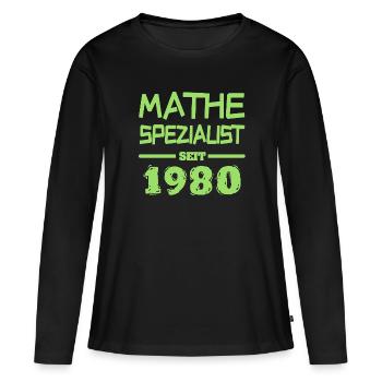 1980 - Frauen Premium Bio Langarmshirt - Schwarz - Vorne - Julia (174cm)