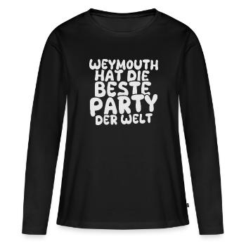 Destination de vacances Weymouth - T-shirt manches longues Premium bio Femme - noir - Devant - Julia (174cm)