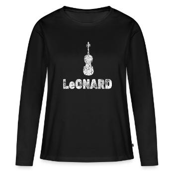 Viola Leonard - T-shirt manches longues Premium bio Femme - noir - Devant - Julia (174cm)