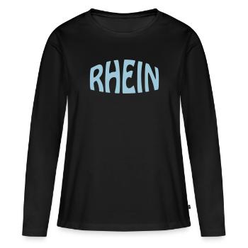 Rhin - T-shirt manches longues Premium bio Femme - noir - Devant - Julia (174cm)