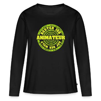 Gift for entertainer - Women's Premium Organic Long Sleeve Shirt - black - Front - Julia (174cm)