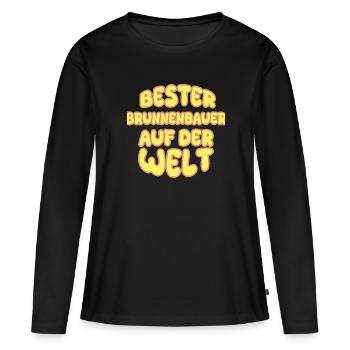 Berufung Brunnenbauer - Frauen Premium Bio Langarmshirt - Schwarz - Vorne - Julia (174cm)