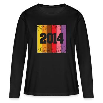 2014 - Frauen Premium Bio Langarmshirt - Schwarz - Vorne - Julia (174cm)