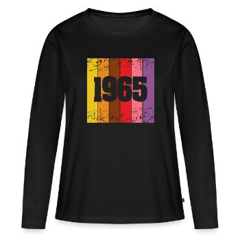 1965 1965 - T-shirt manches longues Premium bio Femme - noir - Devant - Julia (174cm)